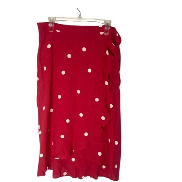 NWT Loft Pink Polka Dot wrap Skirt 10P - Picture 6 of 10